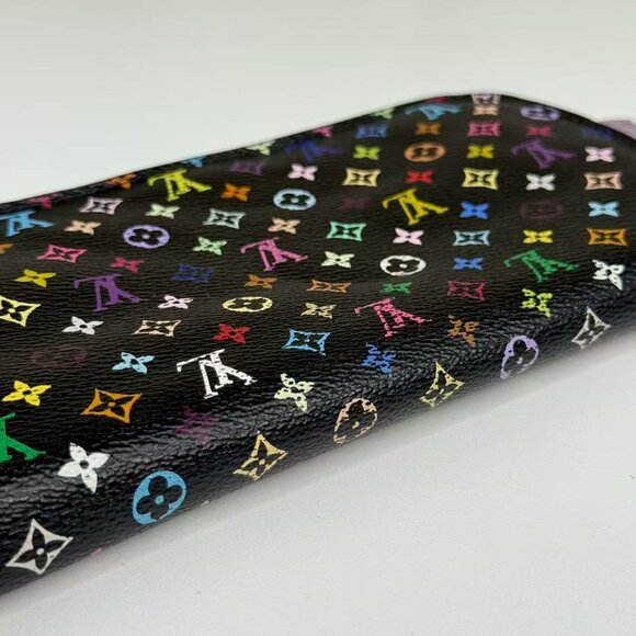 Louis Vuitton Multicolor Black Leather Wallet with Colorful Monogram Design - Picture 6 of 8